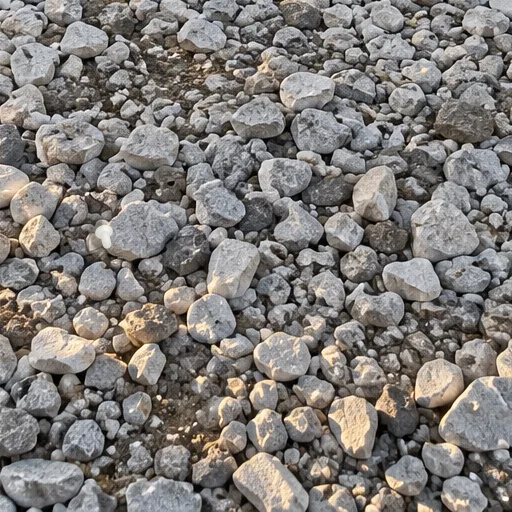 Trial 1, one zone from the same photo: cut out and enlarged, a white earbud shape is visible between stones