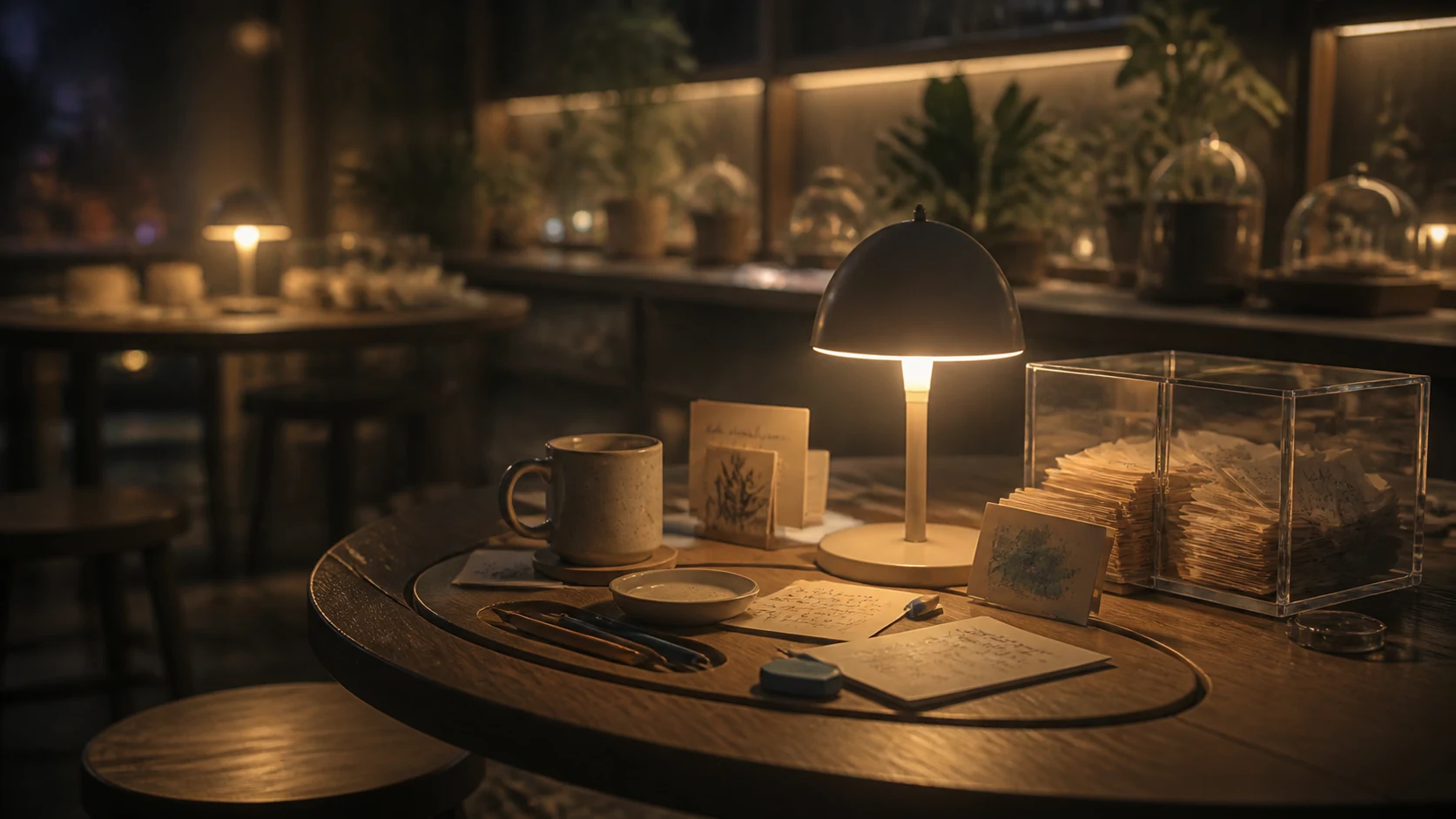 Everlasting evening planet cafe interior