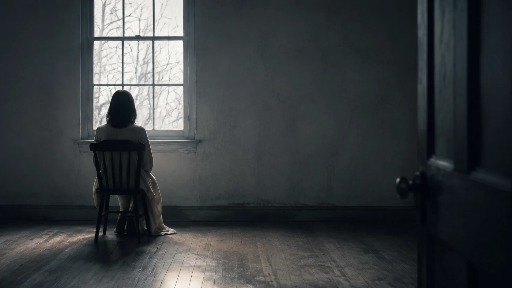 Sitting alone in an empty room