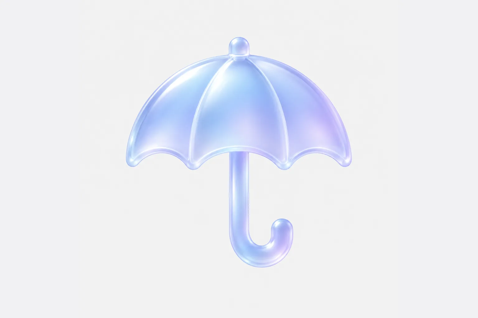 A frosted-glass umbrella icon made with the same style slot, filling more of the canvas than the padlock
