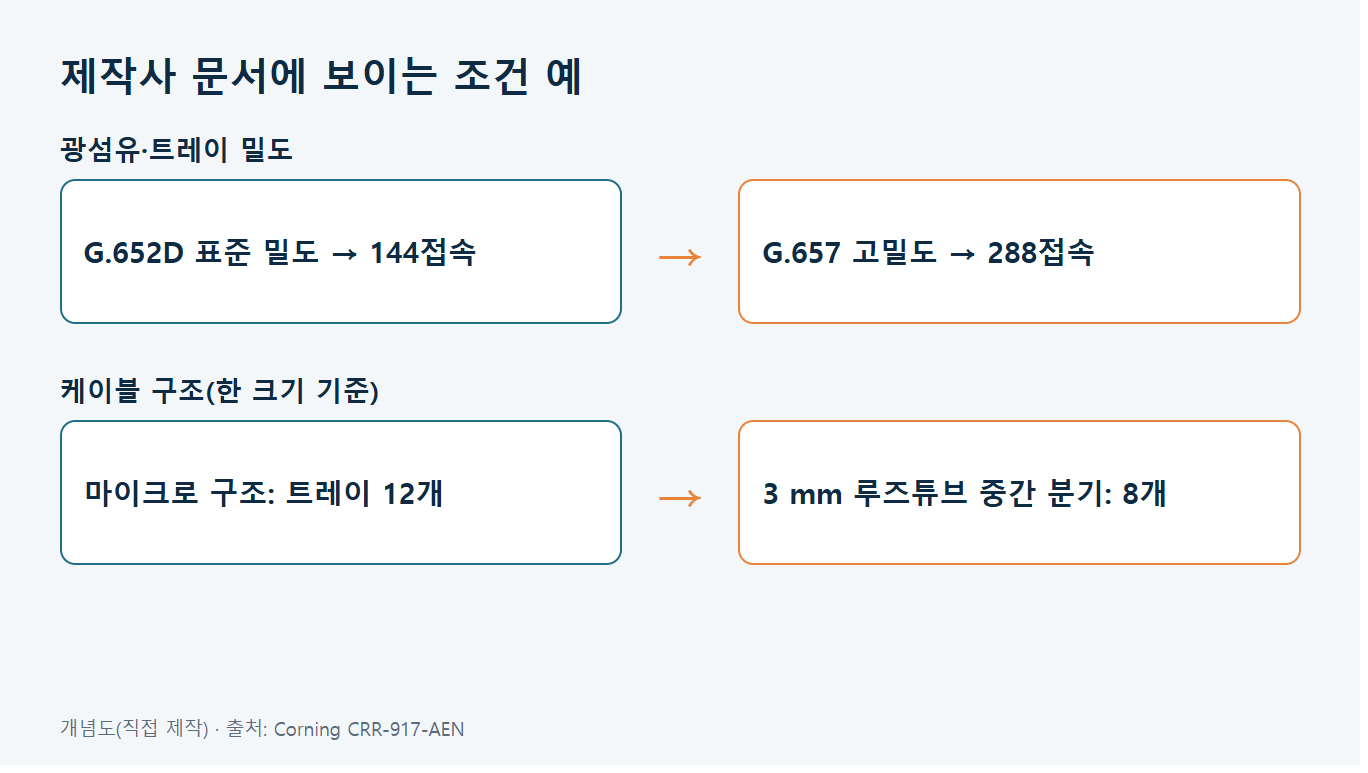 제작사 문서에 보이는 용량 조건 예 개념도