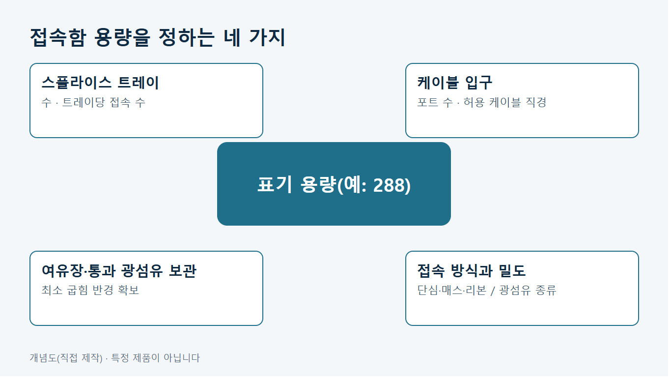 접속함 용량을 정하는 네 가지 요소 개념도